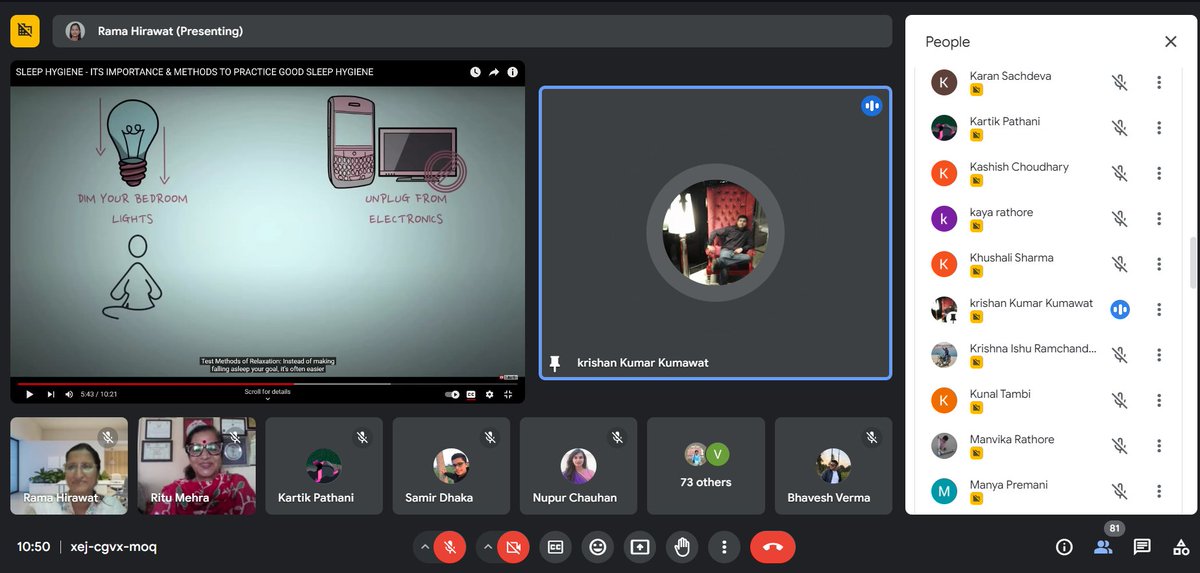 NSS_SXCJ's tweet photo. On Sept 22- 2024 NSS volunteers joined an online session on sleep hygiene led by Dr. Rama Hirawat. Insights were shared by Dr. Nupur Chauhan, Dr. Ritu Mehra, and Mr. Rohan Cherian. NSS Director @SPBhatnagar4 and State Coordinator Krishna Kumawat sir encouraged 'Swacchata Hi Seva' https://t.co/oBNYh6gFpo
