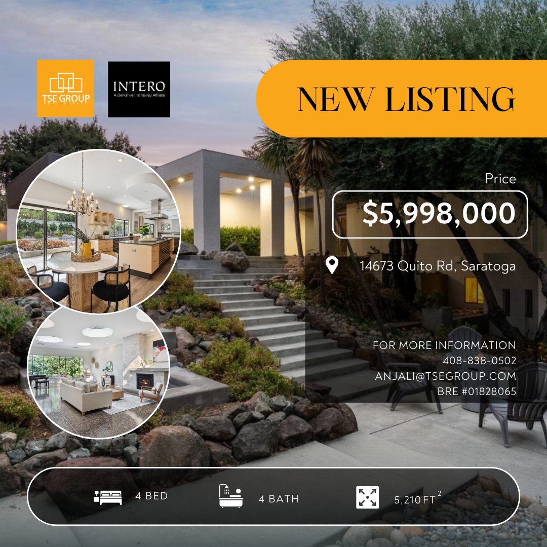 AnjaliKausar's tweet image. Located near downtown Saratoga and Los Gatos, you’ll be close to incredible dining options and award-winning schools. Don’t miss this opportunity to elevate your lifestyle in one of the Bay Area's most desirable locations! 🌟🏊‍♂️

Call Us Now!

#intero #tsegroup #anjalikausar