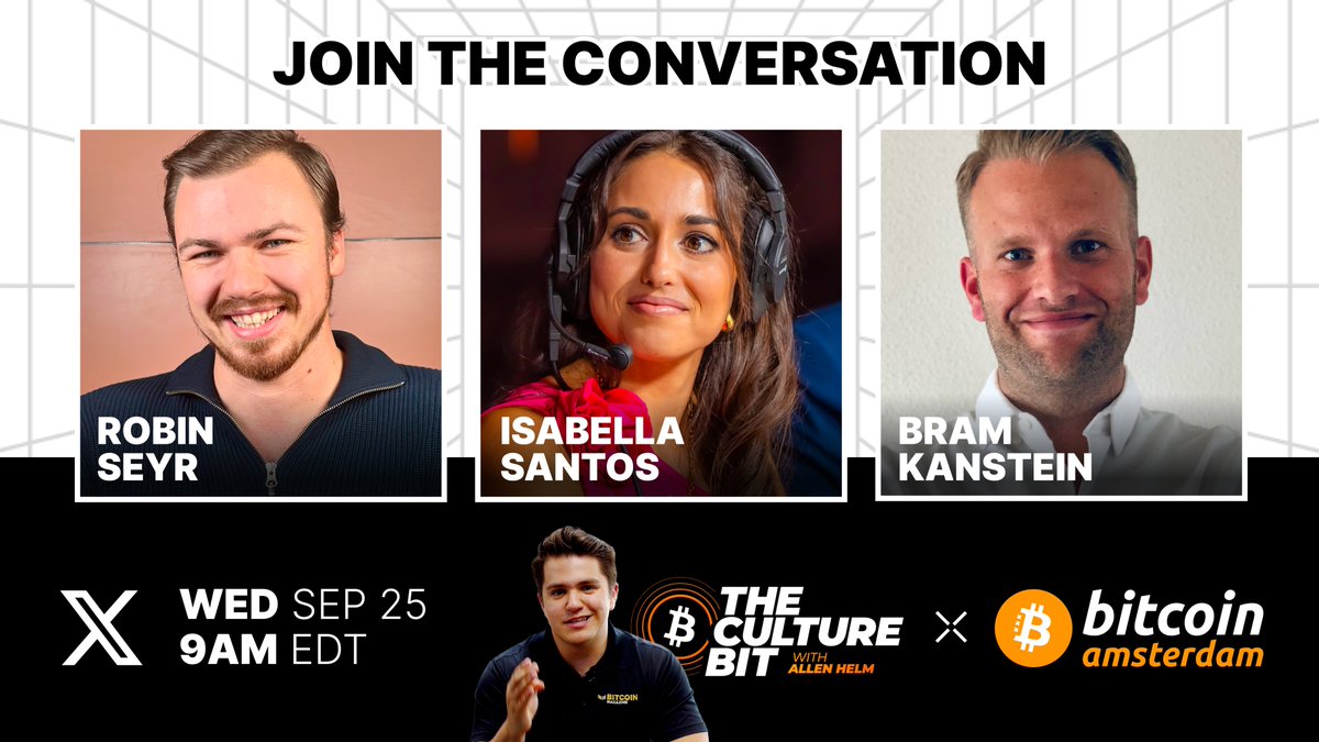 bitcoinconfams's tweet photo. TUNE IN WEDNESDAY 🎙️‼️

𝕏 Spaces: #Bitcoin is a lifeboat for millennials feat. Robin Seyr, Isabella Santos, Bram Kanstein & Allen Helm

RSVP & join the discussion 🗓️👇
https://t.co/Xos46dVmDS
