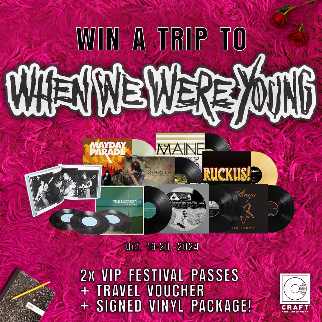 🚨 GIVEAWAY! 🚨 <a href="/WWWYFest/">When We Were Young</a> and Craft are excited to announce the ultimate #WWWY prize package! Enter now through October 11 for a chance to win VIP festival passes, a travel voucher, and an epic package of signed vinyl. 

Get all the info and enter here: found.ee/wwwy-craft
