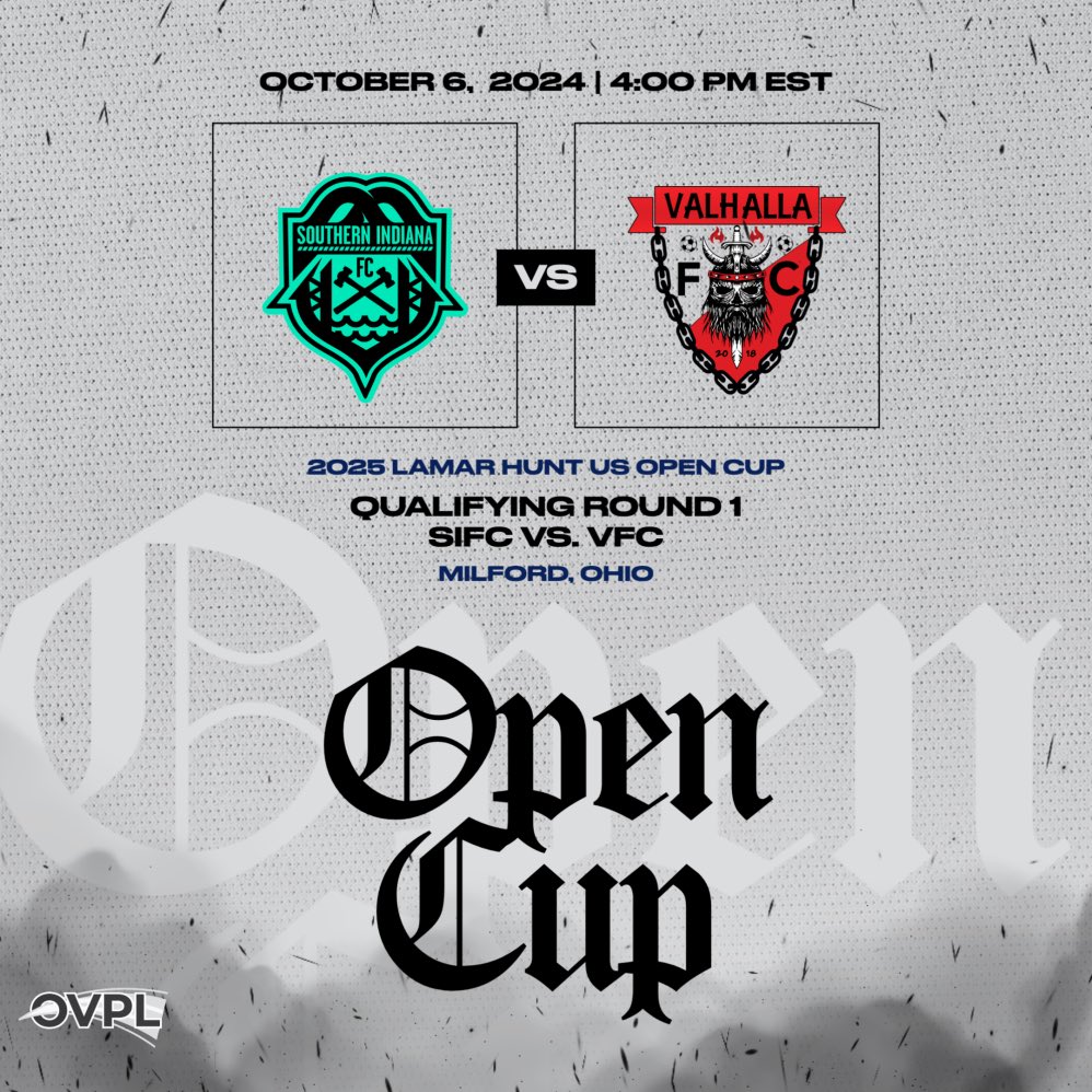 Valhalla FC Faces Southern Indiana FC in Lamar Hunt US Open Cup Qualifying Round 1!

Valhalla FC enters the 2025 season with redemption on their minds, having been just one win away from qualifying for last year’s US Open Cup.

Learn more by visiting ovplsoccer.com