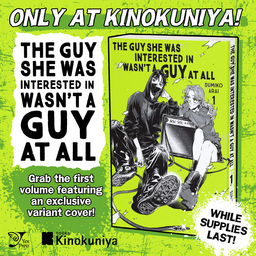 KinokuniyaUSA's tweet photo. Special thanks to @yenpress, we are excited to present our exclusive variant cover of The Guy She Was Interested In Wasn't a Guy at All vol. 1 to commemorate the long-awaited English release!

Pre-orders now available online:
https://t.co/GNzbkak1ij https://t.co/xwipqutaSx