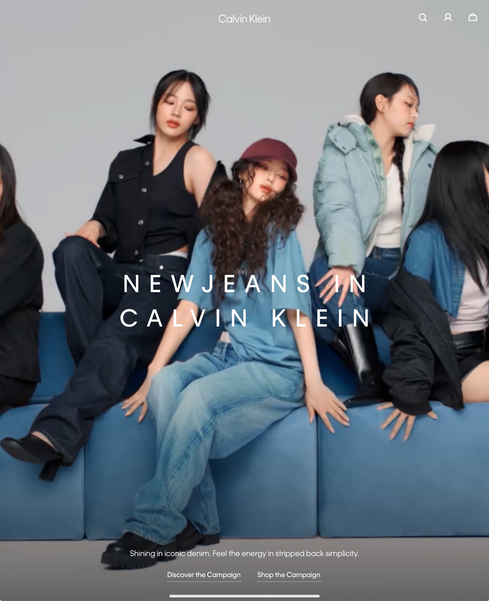 Cato o o on X Calvin Klein USA Entire first page of the entire Calvin Klein USA website is NewJeans. The campaign went instant global. Bravo Calvin Klein. https t kLl0mbFBOO X