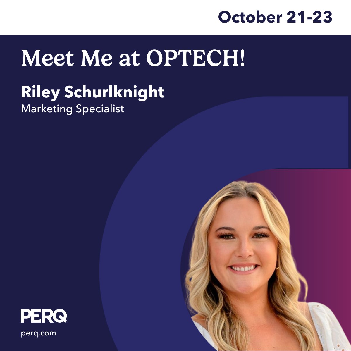 You'll find the PERQ team at booth #820 at OPTECH October 21-23! We're excited to share all the exciting enhancements our team has been working on this year. 

#PERQinPerson #OPTECH