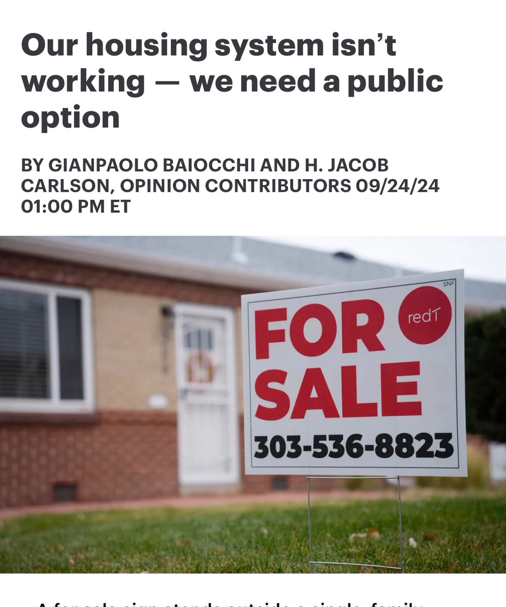 thehill.com/opinion/financ…
 We got blowback on #HomesAct from real estate while “business as usual” wonks won’t lift their heads out of the sand.  But <a href="/HJacobCarlson/">Jake Carlson</a> and I show, based on collab with <a href="/cplusci/">Climate & Community Institute</a>, that  case for robust public option is housing is urgent and undeniable.