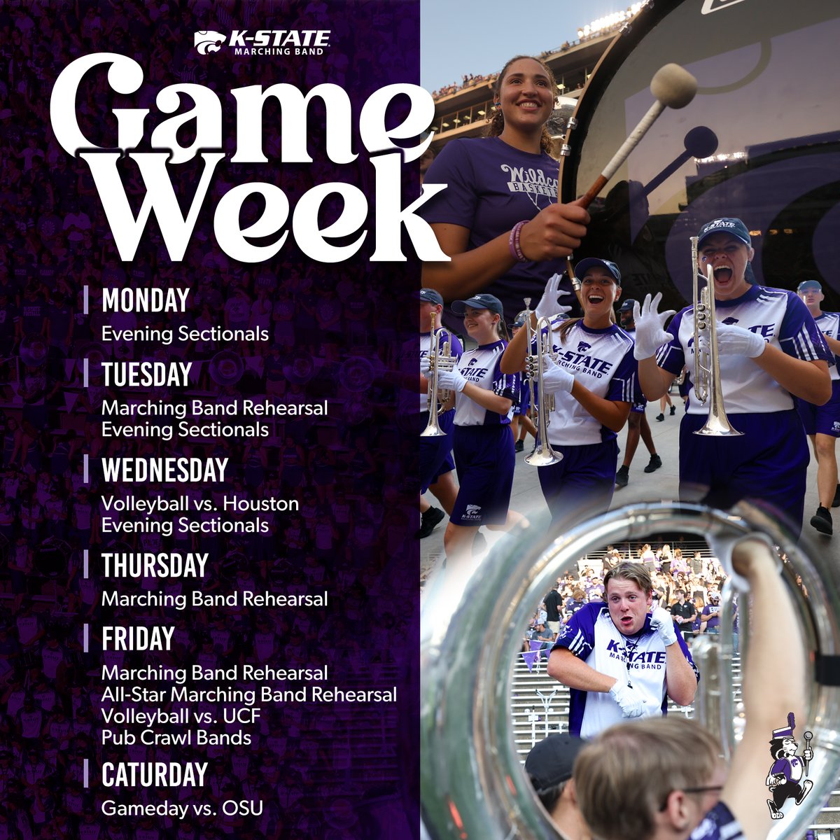 KStatePride's tweet photo. Game Week!
#unleashthepride
#prideonthree
@kstatefb
@kstatevb https://t.co/n1I07SO28d
