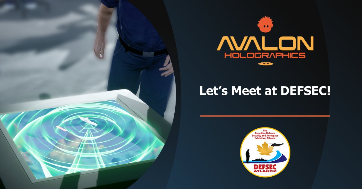 AvalonHolo's tweet image. We’re back @DEFSECAtlantic! Come visit us and chat about our latest advancements in 3D holographic displays!

#DEFSEC #DEFSECAtlantic #DEFSEC2024 #navy #RCNavy #RoyalCanadianNavy #ACADA 

@ACADA_Atlantic @DEFSECAtlantic