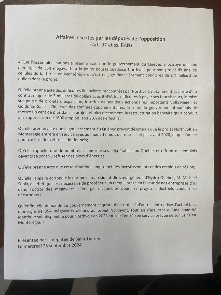 monsefderraji's tweet photo. đšAu-delĂ de lâirrecevabilitĂ© prĂ©visible du dĂ©bat dâurgence du @partiquebecois , il est essentiel que tous les partis discutent du fond concernant lâattribution des blocs dâĂ©nergie bloquĂ©s par le gouvernement #caquiste.
Câest pourquoi le Parti libĂ©ral du QuĂ©bec a prĂ©vu la tenue dâun dĂ©bat demain Ă ce sujet.
Jâencourage tous les partis Ă prĂ©ciser leur position.
#AssNat