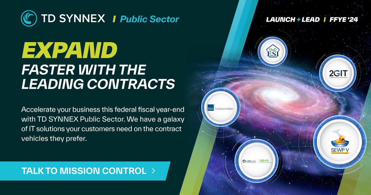 TD_SYNNEX_PS's tweet image. There’s still time to reach new worlds before #federal budgets expire on September 30. Fuel your year-end efforts with federal #contractvehicles from @TD_SYNNEX_PS before budgets expire. bit.ly/3RJ4YC3 #PublicSector