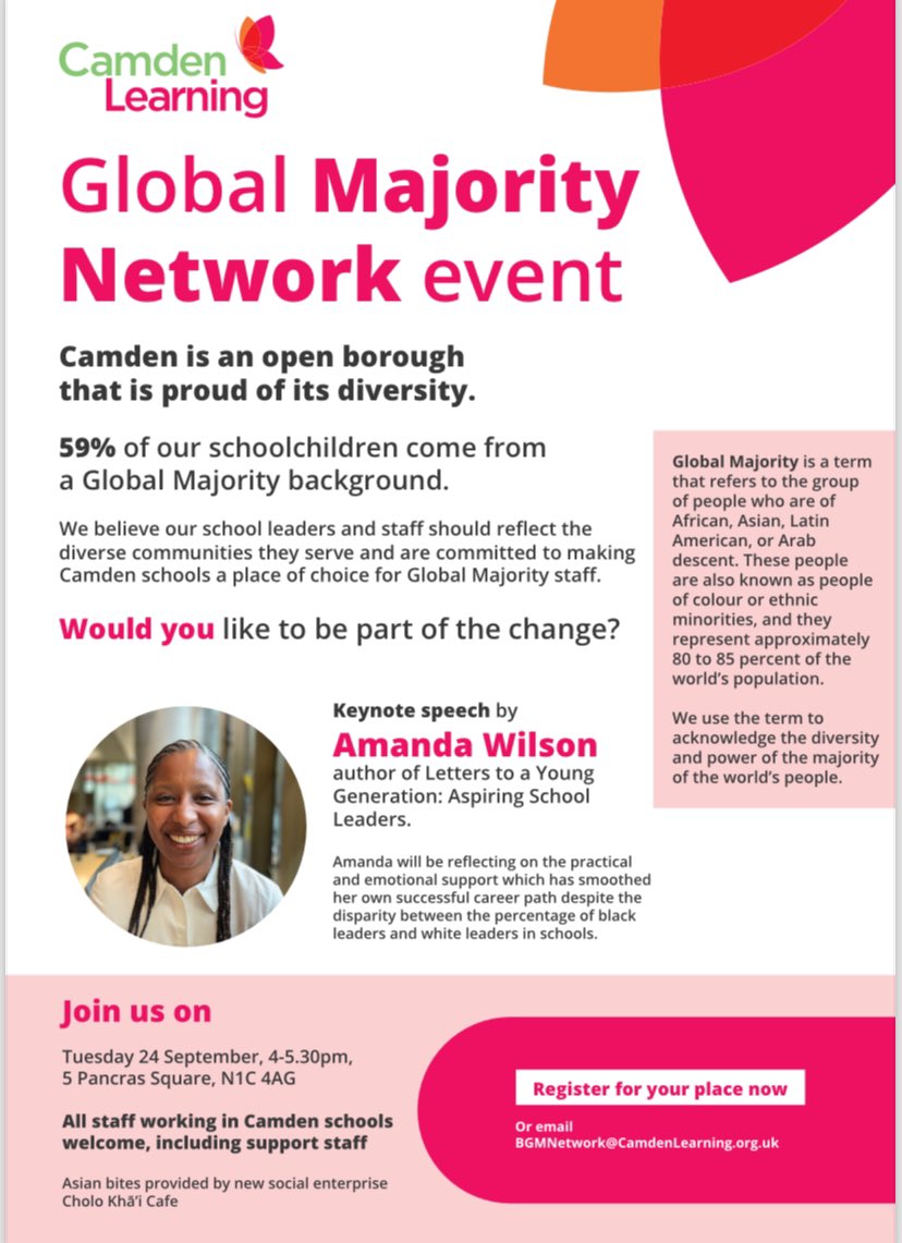 This afternoon I had the privilege of speaking <a href="/CamdenLearning/">Camden Learning</a> as part of their inaugural Global Majority network event. They’ve just started the on journey that <a href="/GreenwichEAR/">Royal Greenwich Educate Against Racism (EAR)</a> began three years ago and there are definitely great things to come.