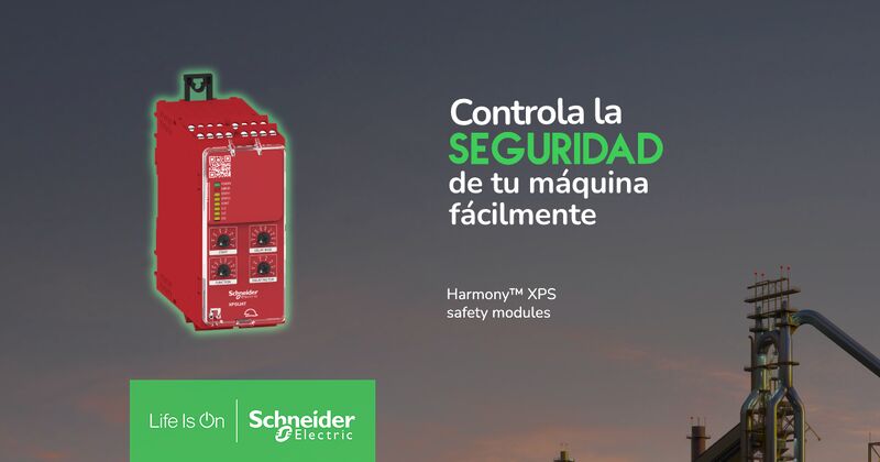 Setalde's tweet photo. Los controladores modulares de seguridad Modicon XPSMCM de Schneider Electric están diseñados para supervisar múltiples funciones de seguridad sobre y alrededor de la máquina, para minimizar el riesgo según nos indican las Directivas y normas relativas a estas. https://t.co/6I6DmIsxH4