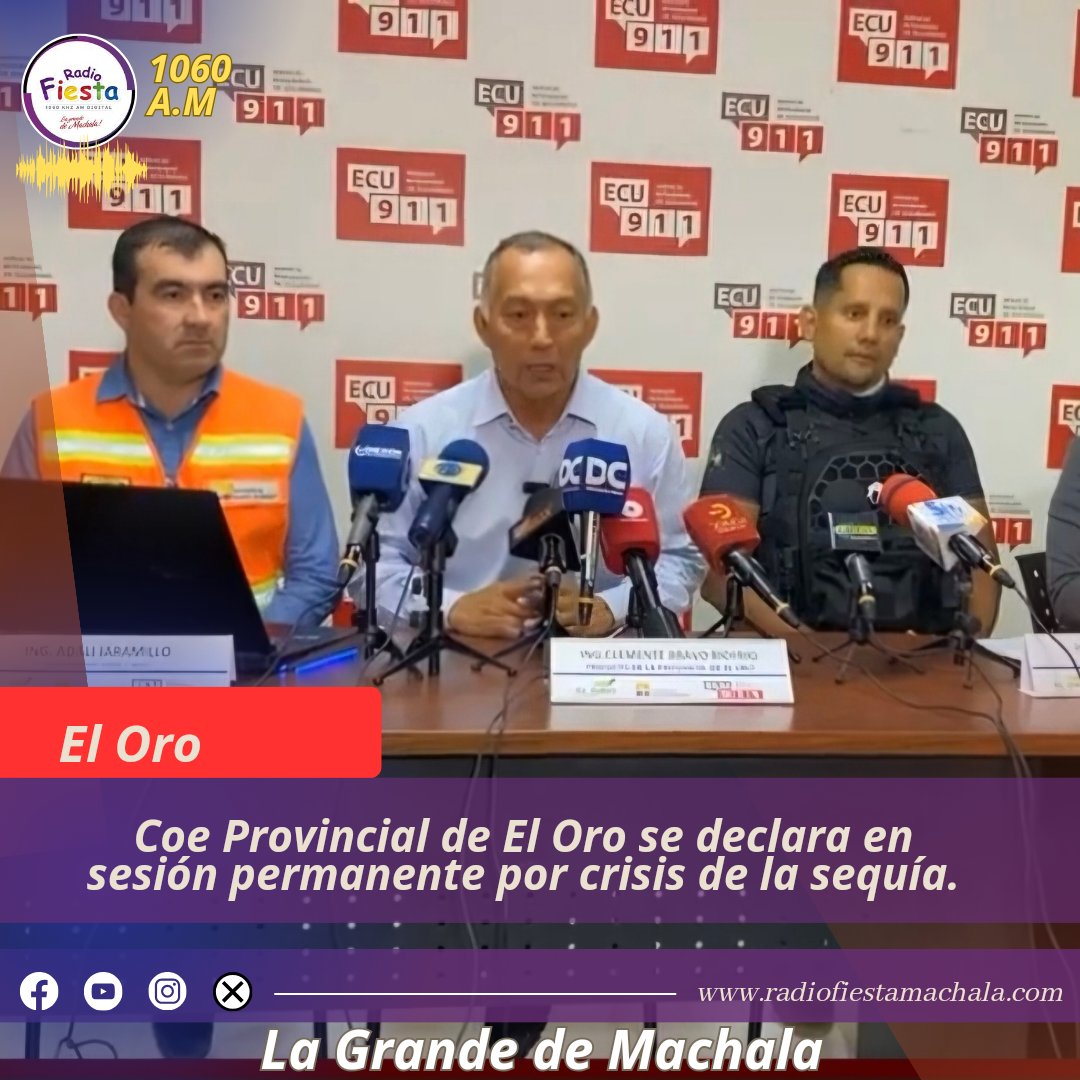𝗖𝗢𝗘 𝗣𝗿𝗼𝘃𝗶𝗻𝗰𝗶𝗮𝗹 𝗱𝗲 𝗘𝗹 𝗢𝗿𝗼 𝘀𝗲 𝗱𝗲𝗰𝗹𝗮𝗿𝗮 𝗲𝗻 𝘀𝗲𝘀𝗶ó𝗻 𝗽𝗲𝗿𝗺𝗮𝗻𝗲𝗻𝘁𝗲 𝗽𝗼𝗿 𝗹𝗮 𝗰𝗿𝗶𝘀𝗶𝘀 𝗱𝗲 𝗹𝗮 𝘀𝗲𝗾𝘂í𝗮.
En sesión del Comité de Operaciones de Emergencia (COE) Provincial de El Oro, presidida por el prefecto Clemente Bravo.