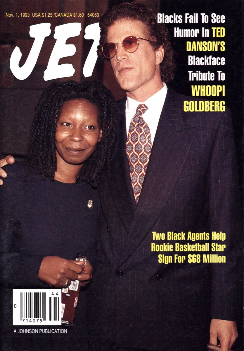 holy7x's tweet photo. @Variety When the fuck did Whoopi become an expert on race ! Receipt 🧾 

Remember her boo thang Ted Danson little blackface skit . Yea not today Goldberg #blackface #iStandWithJanetJackson https://t.co/tRiazmYEOQ