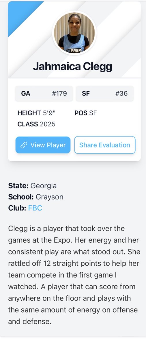 Thank you ⁦<a href="/PGHCircuit/">Prep Girls Hoops Circuit 🏀</a>⁩ for the evaluation. ⁦<a href="/GHSLadyRams/">Grayson High Lady Rams</a>⁩ ⁦<a href="/FBCNextUp/">FBC NextUp</a>⁩