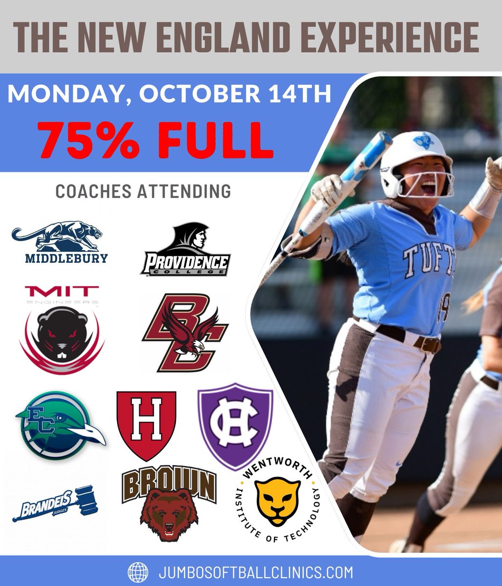 Don’t miss your chance work with this amazing staff:

🐈‍⬛ Middlebury
⚫️ Providence
🦫 MIT
🦅 Boston College
🦤 Endicott
🔴 Harvard
🛡️Holy Cross
👩‍⚖️ Brandeis
🐻 Brown
🐆 WIT

And of course 🐘!

Registration will close when full.  Link in bio for more info and registration!