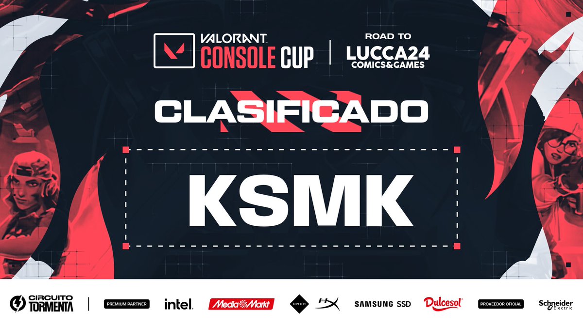 ¡Terminamos los clasificatorios de VALORANT Console Cup road to Lucca24!

Enhorabuena a #KSMK por llegar a la Fase Final de la competición💥

Podéis ver los resultados en:
circuitotormenta.riotgames.com/competition/to…