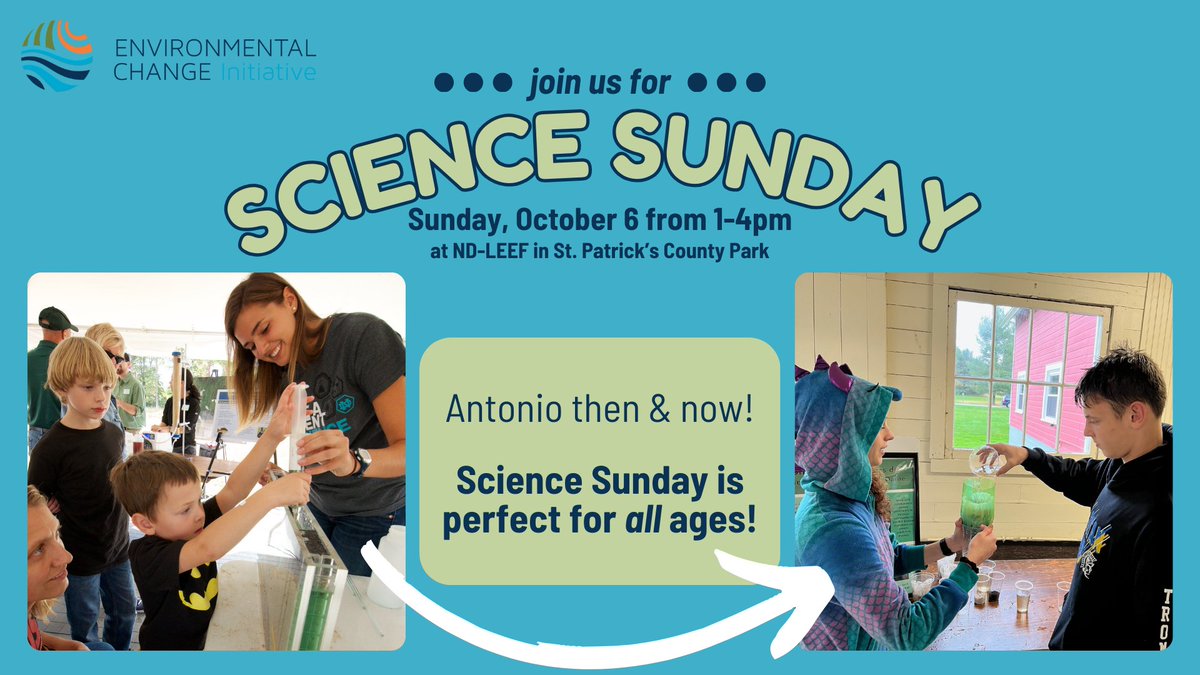 Shoutout to Antonio, a loyal #ScienceSunday goer for over 10 years! This event is perfect for science and discovery at all ages. Join us on Sunday, October 6th at St. Patrick’s County Park!