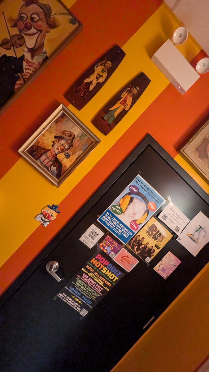 Yup! That's our poster in the clown bathroom at The Lincoln Lodge, because we're back with one more show. Get yourself a seat before there's none to get got!