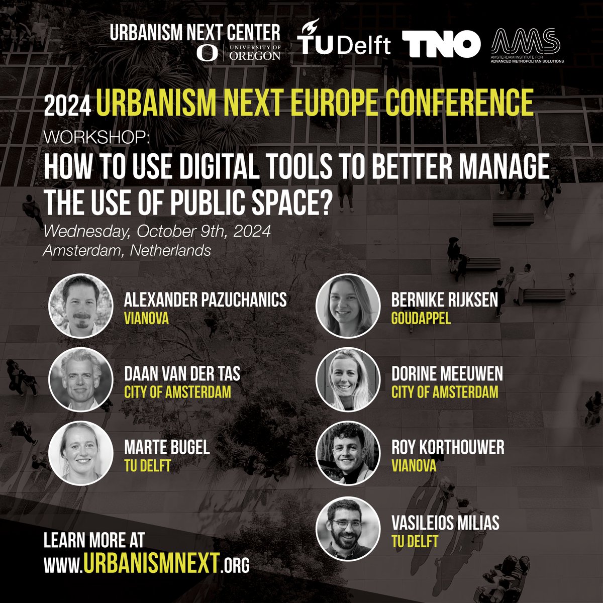 We're discussing How to Use Digital Tools to Better Manage the Use of Public Space! This session outlines our public-private partnership and mission to redefine public spaces. Register to join us today at the 2024 Urbanism Next Conference, from October 09-11 in Amsterdam!