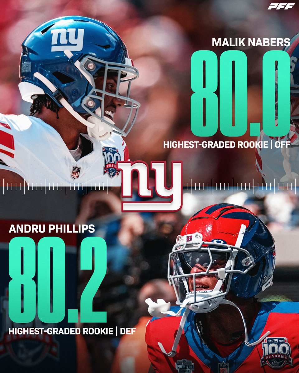 The Giants have the two highest-graded rookies so far this season 👀