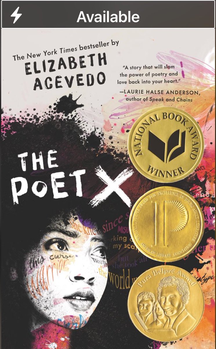 APSMediaServ's tweet photo. One of our fav authors is @acevedowrites You can read or listen to her book #PoetX on @hooplaDigital today! Every @apsupdate student has access to this digital library using your @fulcolibrary #CLASSPass account! #alwaysavailable #hispanicheritagemonth #readmorebooks https://t.co/9MtqmkW9Zz