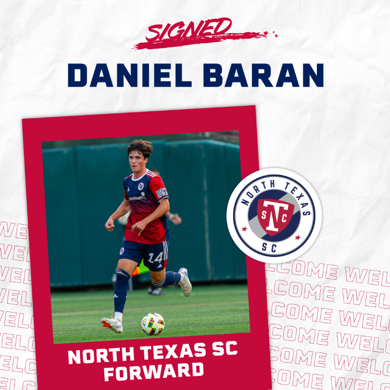 northtexasSC's tweet photo. Finally putting pen to paper ✍️

Daniel Baran has signed through the end of the season, becoming the 8th FC Dallas Academy product to sign an @MLSNEXTPRO contract with the club!