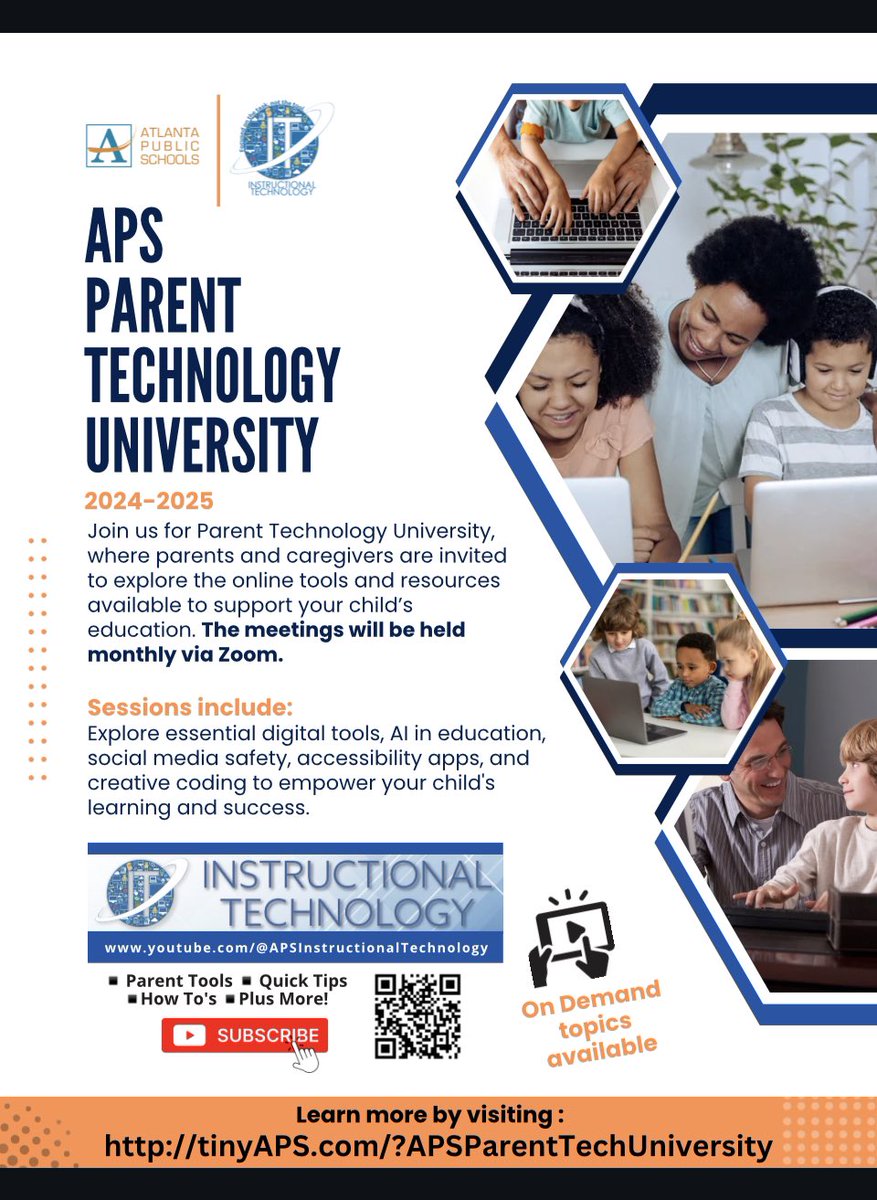 Department of Instructional Technology 🗣
Our new Parent Technology University sessions begin tomorrow, Wednesday, September 25 from 6-7 PM via Zoom.