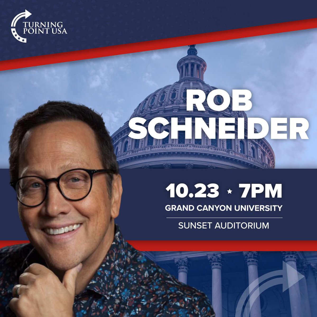 berkenstocks99's tweet photo. MIC DROP…..🎤 

SNL icon @RobSchneider is coming to Grand Canyon University on 10/23 at 7 PM! 👑🤣

🔥Don't miss the chance to see this comedy legend in action with @tpusagcu !🔥

⬇️ FREE TICKETS ⬇️

https://t.co/iUwa0DtcsL

| @TPUSA | @tpusastudents | @charliekirk11 | @realamber_k96 |

 #SNLAlum #RobSchneiderLive #GCU  #ComedyNight #turningpointusa #tpusa #arizona #Comedy