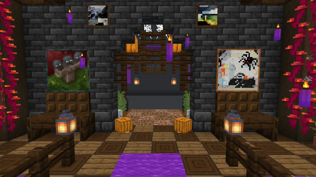 wistergrove's tweet image. 𝓢𝓹𝓸𝓸𝓴𝔂 𝓣𝓻𝓪𝓲𝓷 𝓢𝓽𝓪𝓽𝓲𝓸𝓷 (interior) #Minecraft #creativebuild #Halloween2024