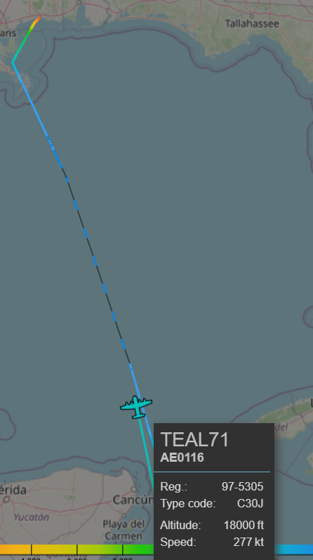 CoasterStorm's tweet image. Looks like Teal 71 is returning to base. Was supposed to be a fix mission.