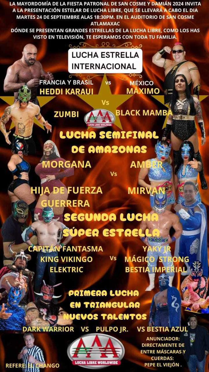 zumbibrasil's tweet photo. Vamos a la que sigue meus Caipirinh@s no falten camino a #Atlamaxac ahí nos vemos un súper cartel estará de lujo no pierdan Beijos e Abraços 🇧🇷👽🙏💨 #ehnois
#zumbibrasil #capoeira #samba #verdeamarela #v #lutalivre #luchalibre #puroresu #telecatch @destacar https://t.co/TT8eSfgIu7