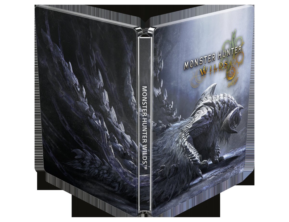 MHKogath's tweet photo. Official box art and steel book case for #MonsterHunter Wilds https://t.co/AZGZpZuiYL