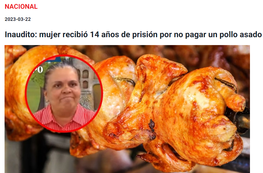 JDiegoOGarcia's tweet photo. Mujer que se lleva un pollo asado de un establecimiento en Bogotá para su hijo con hambre le dan 14 años de prisión, La Exministra de las TIC Karen Abudinen se ROBA 70 mil millones de los Centros Poblados y lo que hacen es archivarle el caso, Esto es Colombia. https://t.co/LQetp6j6M5