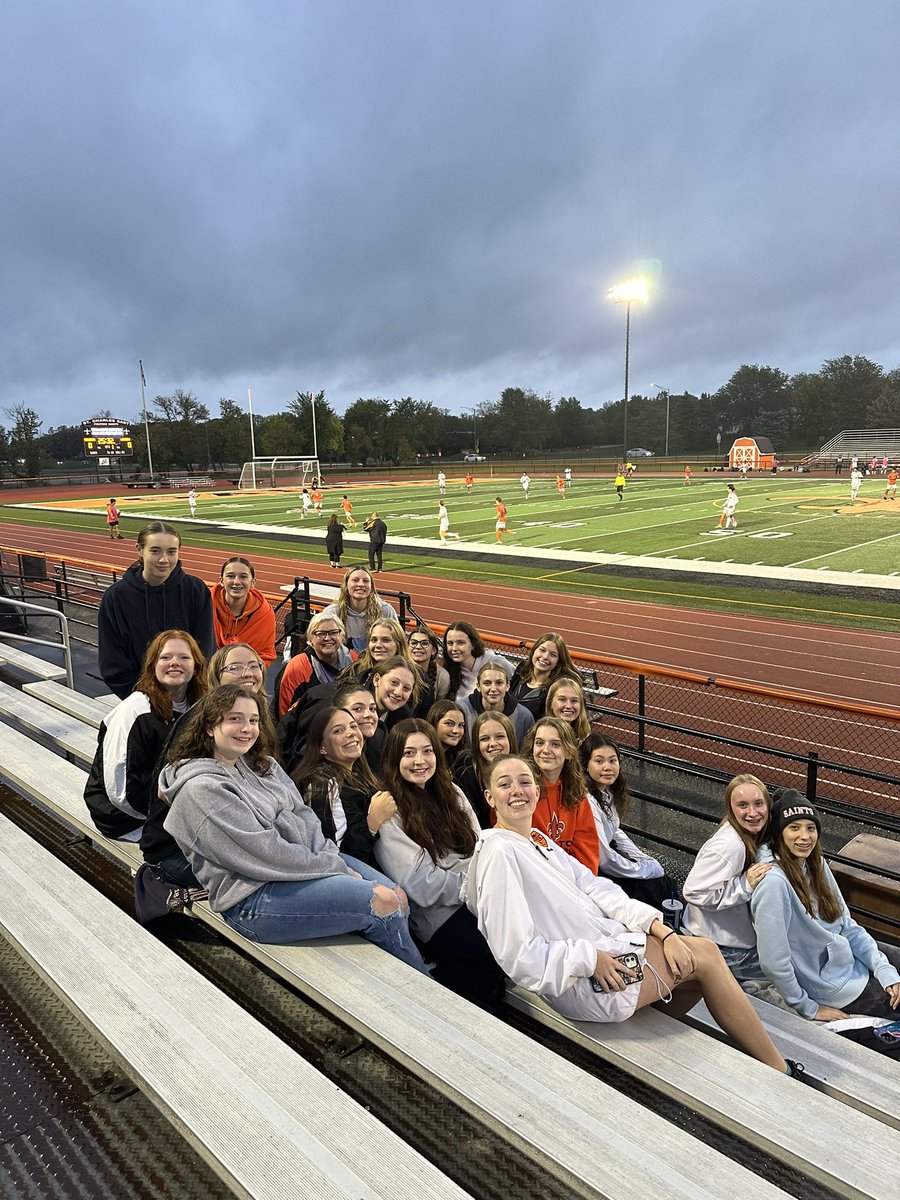 Girls Swimming &amp; Diving supporting Boys Soccer vs Lake Park!!! <a href="/STCEathletics/">STCE Athletics</a> <a href="/STCEBoosters/">STCE Athletic Booster</a> #saintssupportingsaints ⚜️🏊‍♀️⚽️