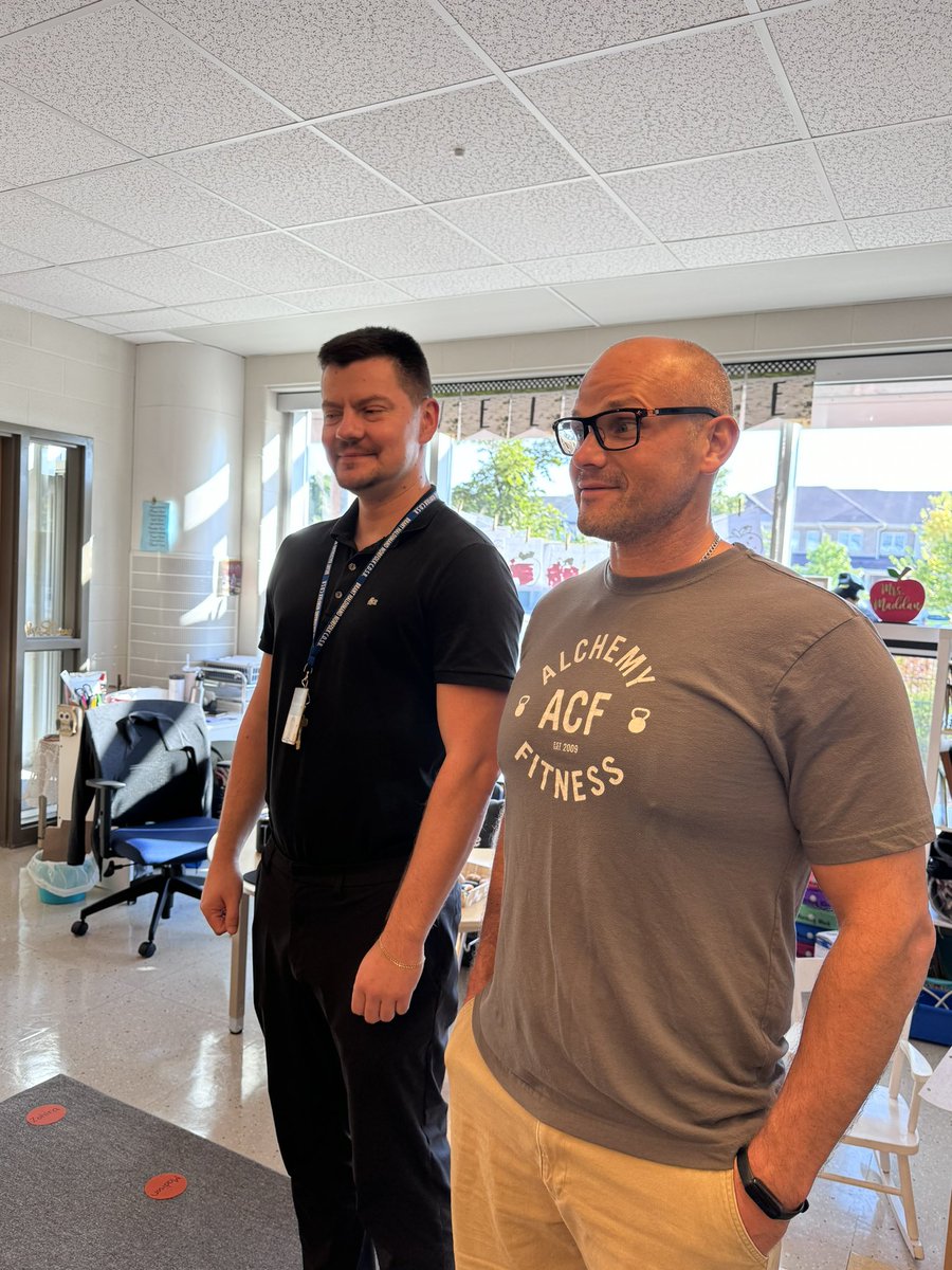 Great question from a year two friend, who is taller, Mr. Boluk or Mr. K? 
Thanks so much to both of you for coming and putting their guesses to rest! Mr. Boluk almost tricked them. <a href="/bhncdsbSTEM/">BHN Stem</a> <a href="/stbasilbulldogs/">St. Basil</a>