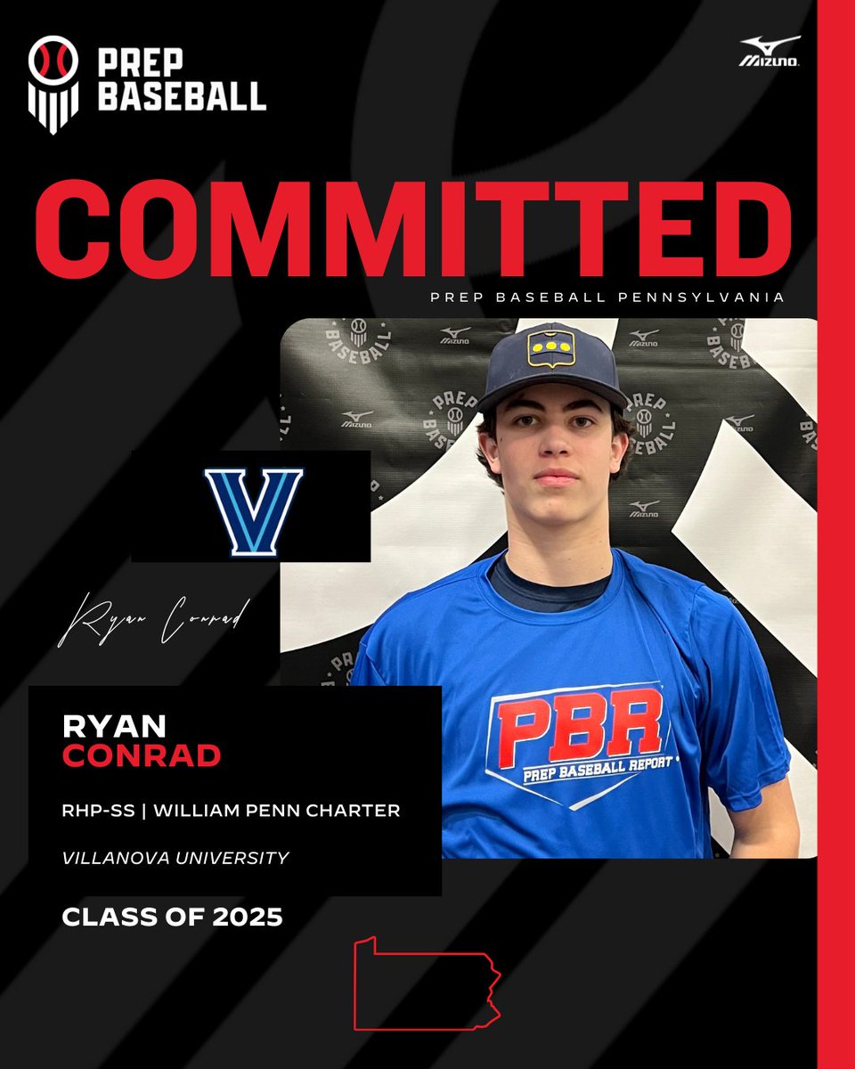 Prep Baseball Pennsylvania (@prepbaseballpa) on Twitter photo 📢Commitment Watch📢
2025 RHP|SS Ryan Conrad (William Penn Charter) has committed to Villanova University #congrats
👤 loom.ly/Q2Yr2b4
❗2023 PA State Games❗
<a href="/ryanconrad_3/">Ryan Conrad</a> | <a href="/VUBaseball/">Villanova Baseball</a> | #committed 📢Commitment Watch📢
2025 RHP|SS Ryan Conrad (William Penn Charter) has committed to Villanova University #congrats
👤 loom.ly/Q2Yr2b4
❗2023 PA State Games❗
<a href="/ryanconrad_3/">Ryan Conrad</a> | <a href="/VUBaseball/">Villanova Baseball</a> | #committed