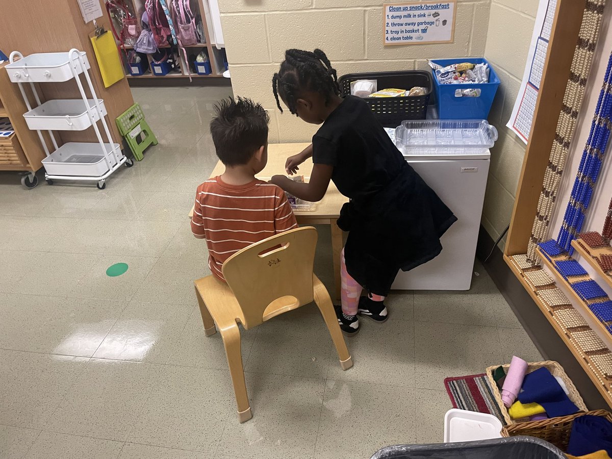 Watching this kindergartner help one of her preschool classmates open his milk after she observed him struggling with it, warms your heart….