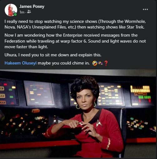 JasPosey's tweet photo. #StarTrek #NOVA #lightwaves #spacecommunication #soundwaves #astrophyics #warp #warpfactor #SCIFI https://t.co/AsJ8EHykww