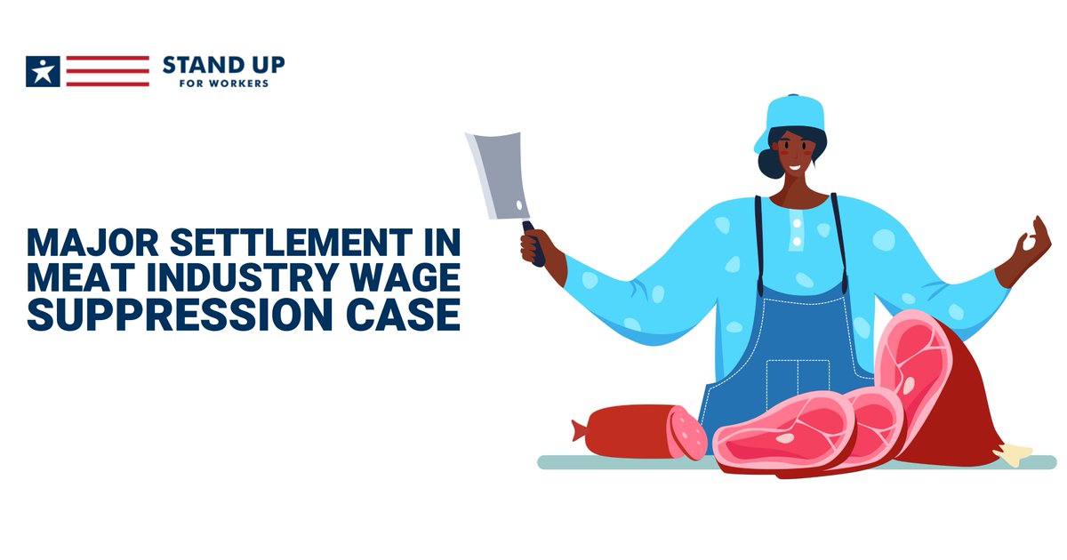 workerspac's tweet image. Meat industry giants Cargill, National Beef Packing, and Hormel Foods have agreed to pay a combined $57.4 million to settle a class action lawsuit alleging that the companies conspired to suppress wages for workers across 140 processing plants. Learn more. ow.ly/KMBF50Ttrg6