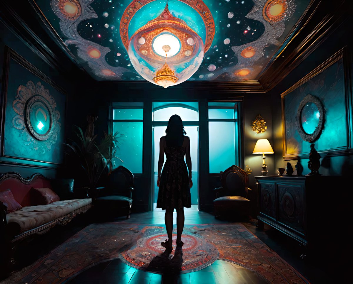 xalieri's tweet photo. Houses of Night and Day, set 4. 2 of 3
#HouseofNight #InteriorDesign #LightingIssues #LessThan #CozyComfort #IComeHereForTheAmbience #WeirdArt #PsychologicalLandscape #ImSureItMustMeanSomething
#DarkArts #DigitalArt #AIAssistedArt #AIArt #WomboDream #StableDiffusion https://t.co/Du8Y1TAtww