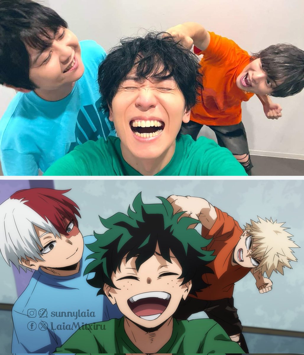 I saw the voice actors for Deku, Bakugo, and Todoroki took this photo, and I couldn’t resist drawing them 💖💖 It was so adorable and funny 🤣💖 I hope you all like it 💖💖💖

#bnha #deku #bakugo #todoroki #fakescreenshot