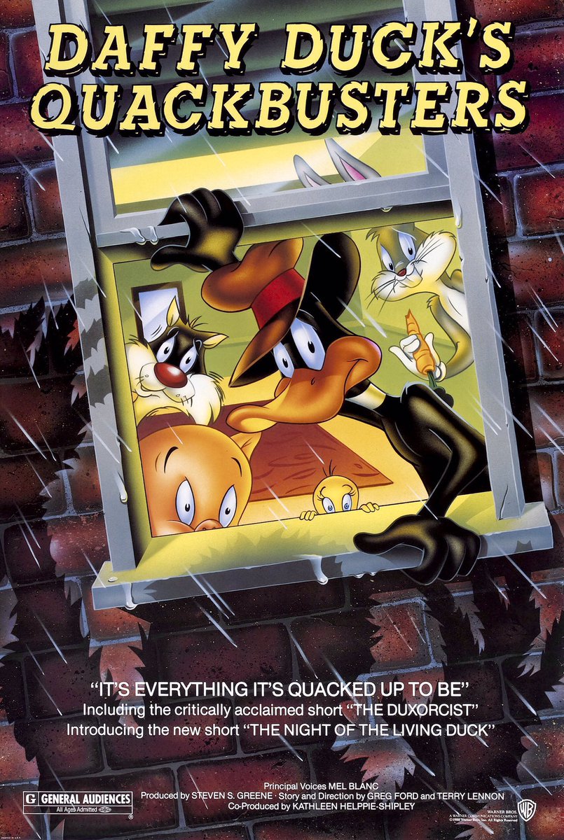 FilmNewsNos's tweet photo. 🎬MOVIE HISTORY: 36 years ago today, September 24, 1988, the movie ‘Daffy Duck’s Quackbusters’ opened in theaters!
#MelBlanc #MelTorme #BenFrommer #BJWard #RoyFirestone #JulieBennett #JuneForay #JeffBennett #LooneyTunes #GregFord #TerryLennon https://t.co/bJmpoD1Z7M