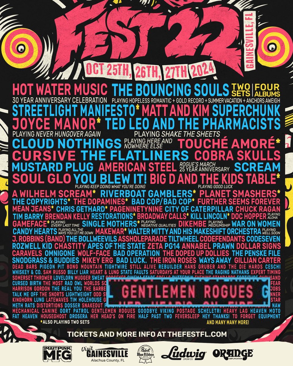 FRIDAY OCTOBER 25TH <a href="/GentlemenRogues/">Gentlemen Rogues</a> are playing <a href="/thefestfl/">The Fest</a>! You can catch us @ VECINOS (7:20-7:50)! #inthefineprint
thefestfl.com/bands/gentleme…