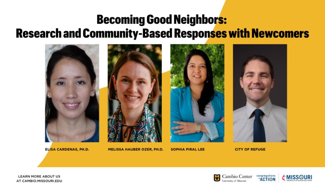 Join us for: Becoming Good Neighbors: Research and Community-Based Responses with Newcomers. Let’s dive into meaningful conversations and strategies for supporting newcomers in our community! 

📆 October 1st, 2024
⏰ 10 AM - 12 PM
📍 117 Gwynn Hall 

Register on MU engage!