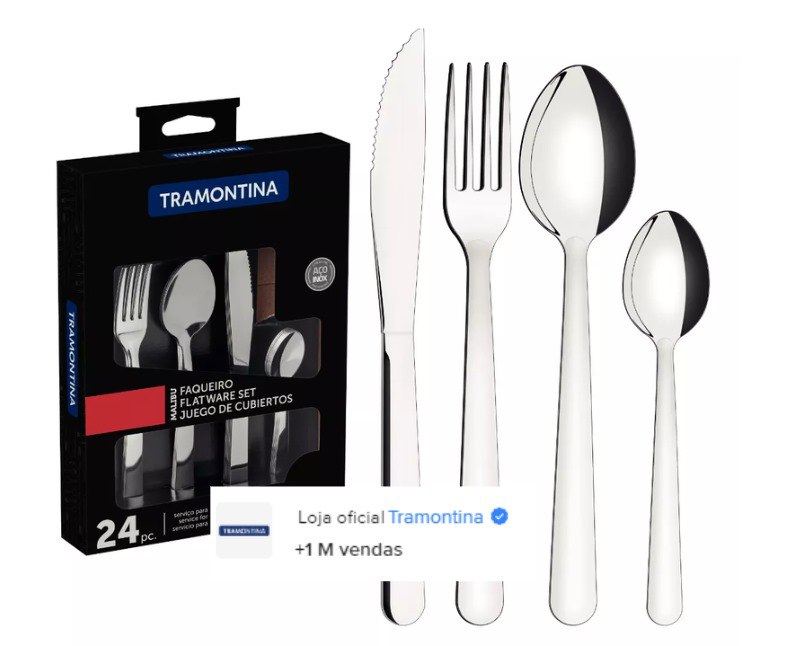 PRA VOCÊ PARAR DE COMER COM A MÃO 🍴

Tramontina Faqueiro Malibu 24 pçs Aço inox

59,90 à vista
mercadolivre.com/sec/2WjdES3