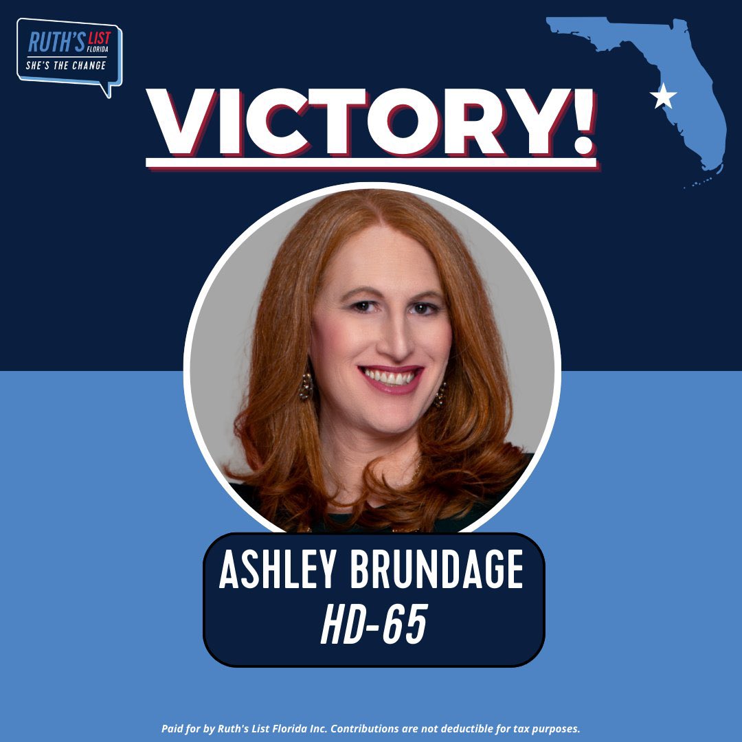 Vote Ashley Brundage <a href="/BrundageForFL/">Ashley Brundage</a> Florida State House district 65. Ashley is an award winning author who believes in Social progress, reproductive rights and lowering costs for families and seniors. #VoteBlueDownBallott #wtpGOTV24 #DemVoice1 #TakeBackFL