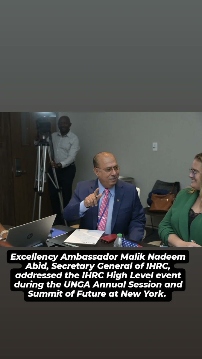 ihrcrfthq's tweet photo. IHRC Chief, Excellency President Ameena Gurib-Fakim, H.E Asra Khan, H.E Malik Nadeem Abid addressing the IHRC high-level sidelines on the Summit of Future and UNGA at New York. https://t.co/tAgHn1VDH0