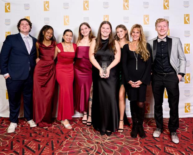 TUKleincollege's tweet photo. 💫 Shine bright like an Owl! The 2024 @EmmyMidAtlantic College Production Awards saw a talented cohort of @temple_tv nominees who walked away with two wins! 

🏆 @AjayPateltv, KLN ‘24, Best Talent
🏆 Rebecca Sebring, KLN ‘23, Best Long Form Project https://t.co/YpN15Ki0vZ