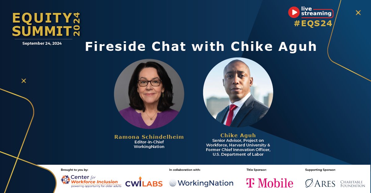 WorkingNation (@workingnation) on Twitter photo WorkingNation is back on stage, as our editor-in-chief, <a href="/RamonaWritesLA/">Ramona Schindelheim</a>, holds a fireside chat with <a href="/CRAguh/">Chike Aguh</a>, senior advisor to the Project on Workforce at <a href="/Harvard/">Harvard University</a> and former chief innovation officer at <a href="/USDOL/">U.S. Department of Labor</a>.
#EQS24 <a href="/CWILabs/">CWI Labs</a> @WorkforceINCL WorkingNation is back on stage, as our editor-in-chief, <a href="/RamonaWritesLA/">Ramona Schindelheim</a>, holds a fireside chat with <a href="/CRAguh/">Chike Aguh</a>, senior advisor to the Project on Workforce at <a href="/Harvard/">Harvard University</a> and former chief innovation officer at <a href="/USDOL/">U.S. Department of Labor</a>.
#EQS24 <a href="/CWILabs/">CWI Labs</a> @WorkforceINCL