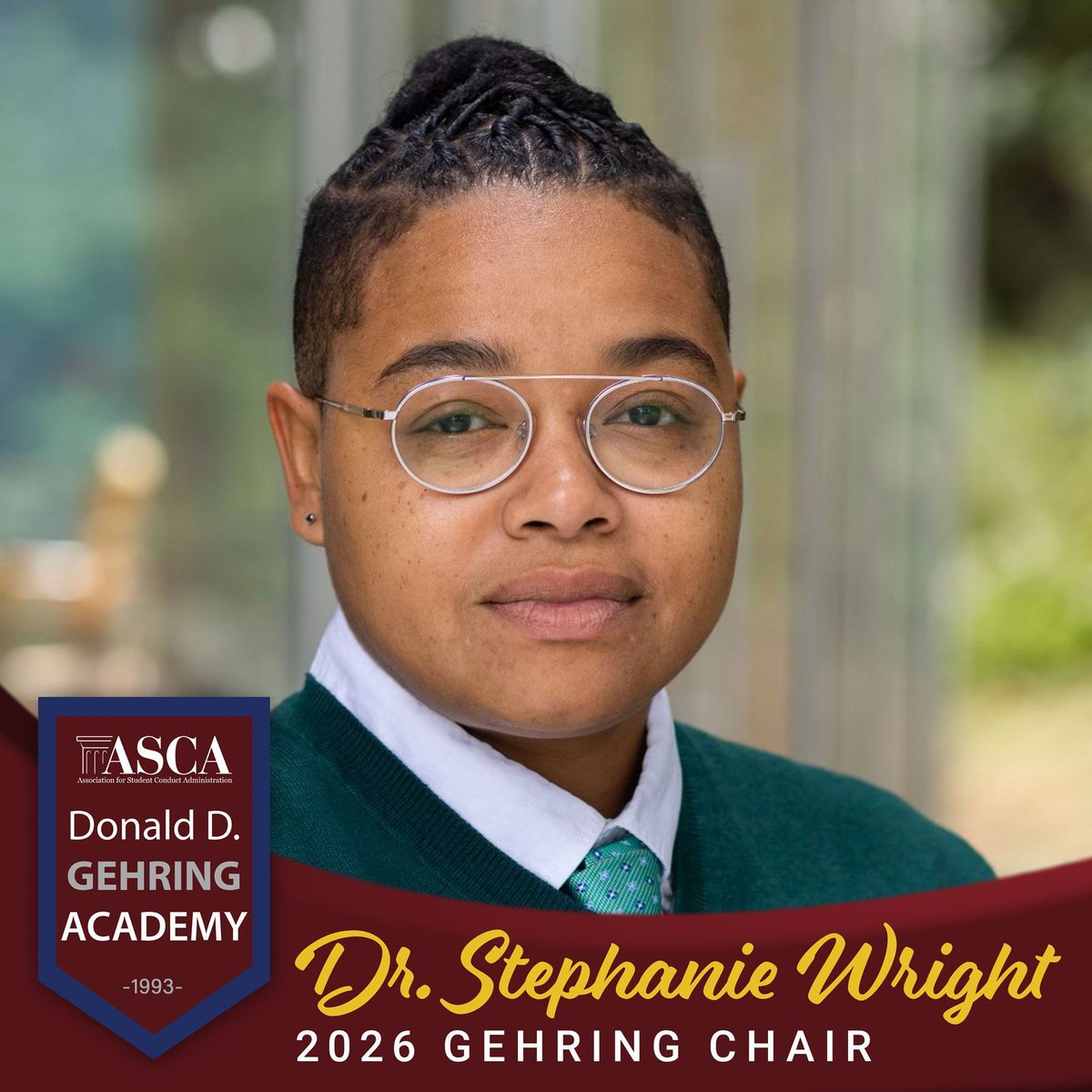 The Gehring Academy is happy to announce the 2026 Gehring Academy Chair: Dr. Stephanie M. Wright! Stephanie has been involved with the Gehring Academy for several years and most recently served as a Track Coordinator for the Student Organization track in July. Congratulations!
